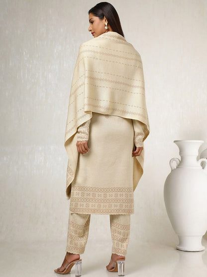 Dhiyona SO Women's Ethnic Motifs Woven Design Beads and Stones Kurta with Trousers & Dupatta