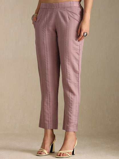 Dhiyona SO Women's Striped Beads and Stones Straight Kurta with Trouser