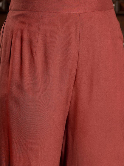 Dhiyona IE Floral Zari Embroidered Straight Kurta with Trouser & Dupatta