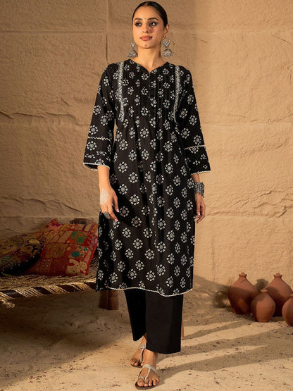 Ethnic Motifs Printed Kurta With Trouser & With Dupatta
