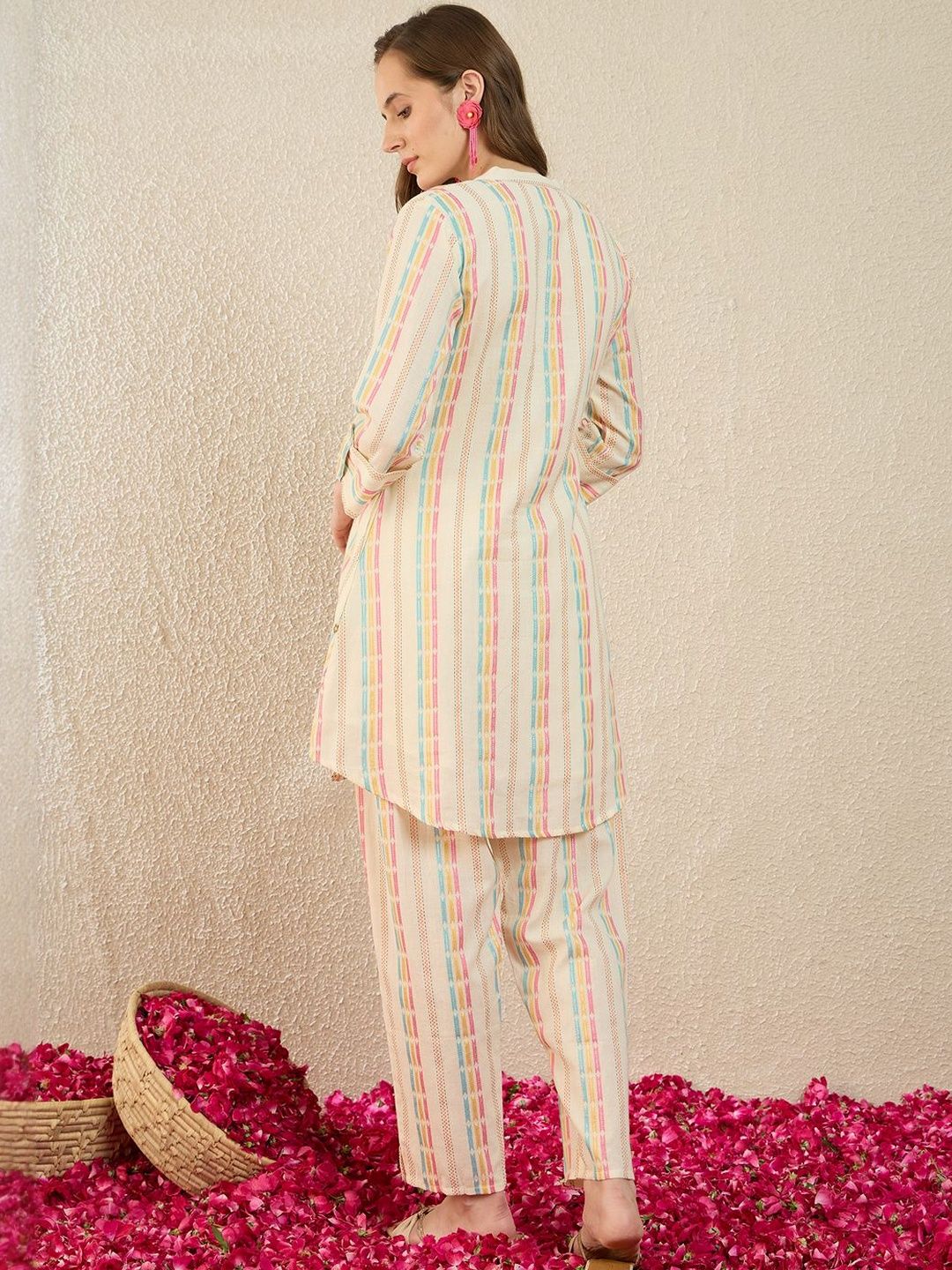 Floral Printed A Line Kurti With Trousers