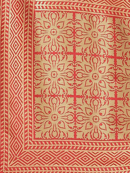 Women's Silk Blend Off White Digital Print Designer Saree With Blouse Piece