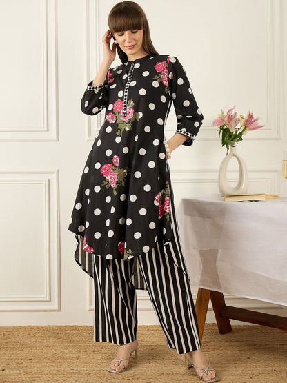 Women Floral Printed Regular Pure Cotton Kurta with Palazzos & With Dupatta