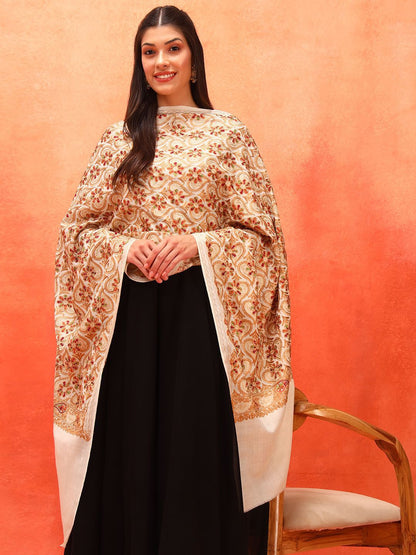 Dhiyona PA Floral Embroidered Woolen Shawl