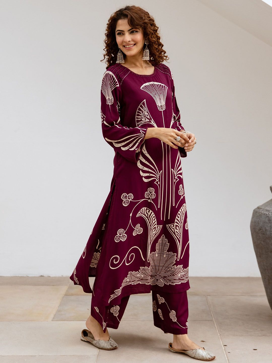 Dhiyona SN Women's Printed Straight Kurta & Palazzo