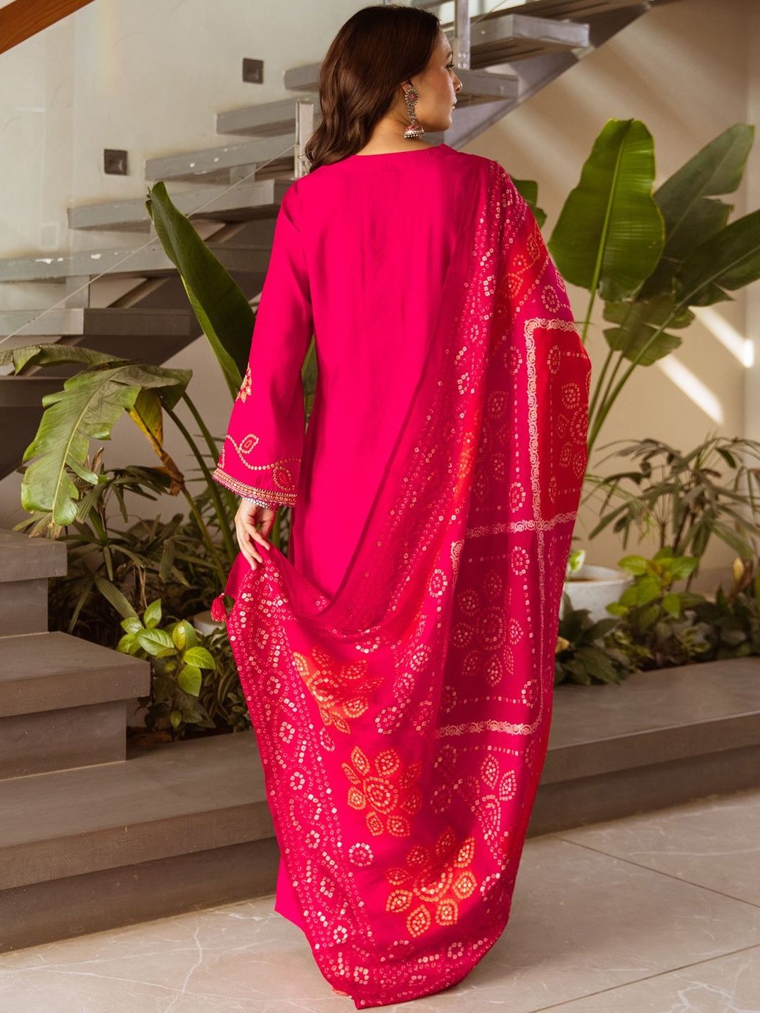 Women Ethnic Motifs Embroidered Regular Thread Work Kurta with Trousers & Dupatta