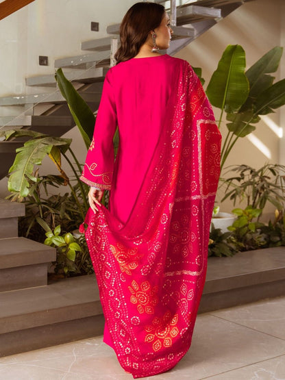 Women Ethnic Motifs Embroidered Regular Thread Work Kurta with Trousers & Dupatta