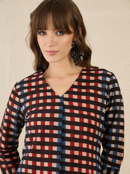 Printed V-Neck Straight Pure Cotton Kurta With Trouser