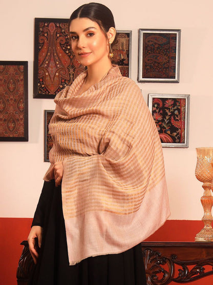Dhiyona PA Reversible Zargul Fine Wool Striped Woven Design Shawl