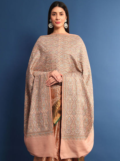 Dhiyona PA Ethnic Motifs Embroidered Woollen Shawl