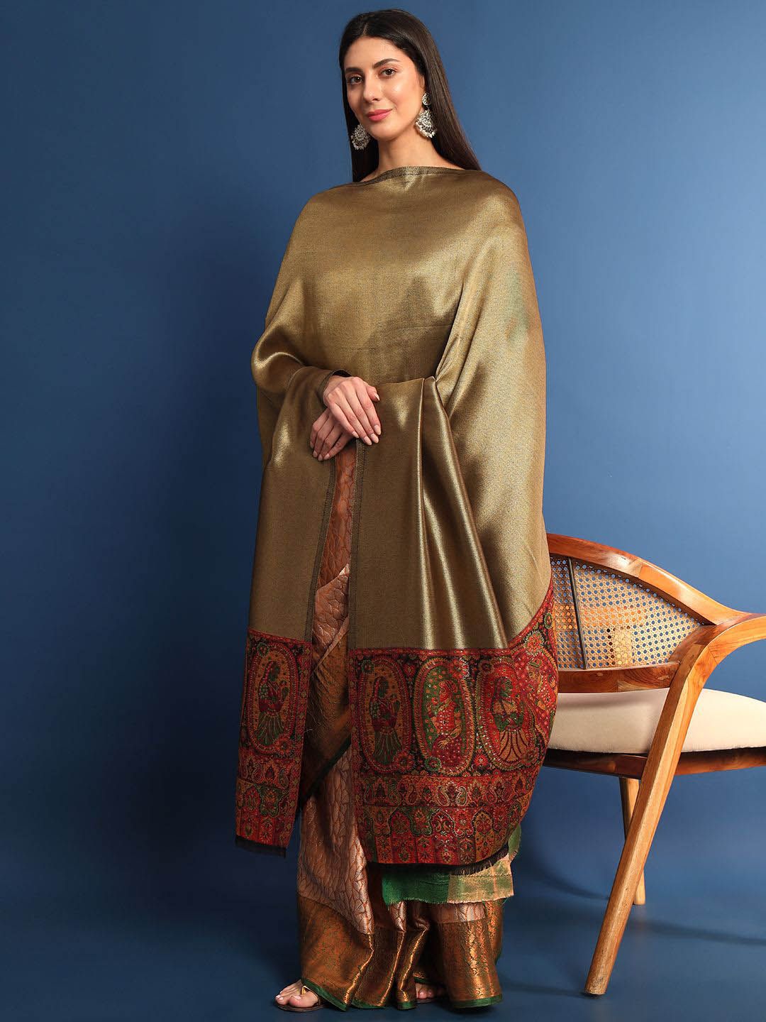 Dhiyona PA Ethnic Motifs Woven Design Woollen Shawl