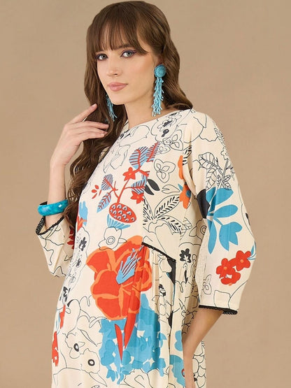 Women Floral Printed Regular Kurta with Palazzos