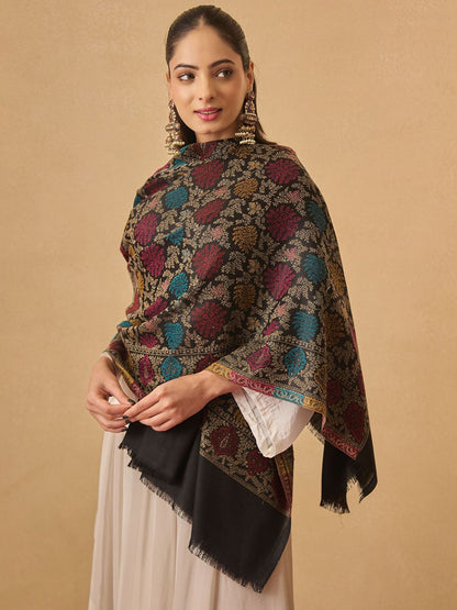 Dhiyona PA Women Floral Woven Design Shawl
