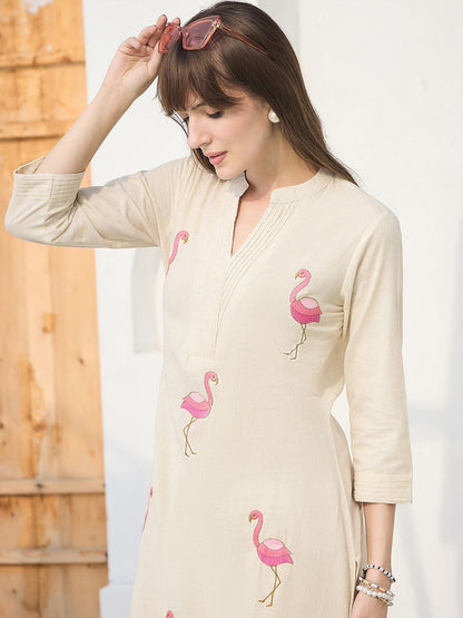 Women Animal Printed Cotton Kurta with Palazzos