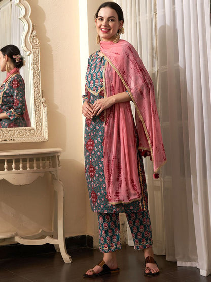 Dhiyona SN Women's Printed Pure Cotton Kurta Sets