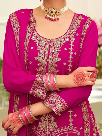 Women Ethnic Motifs Embroidered Kurta with Palazzos & Dupatta