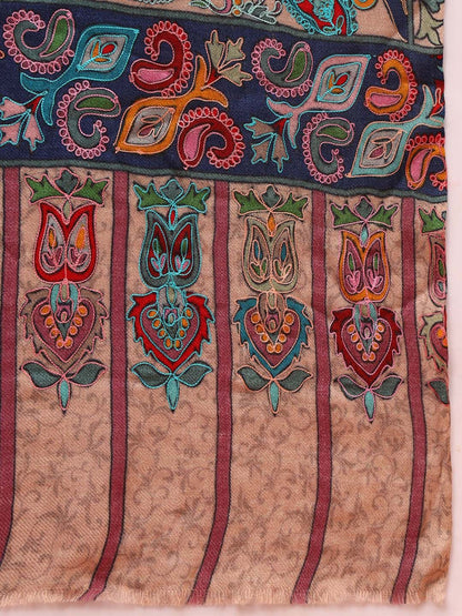 Dhiyona PA Ethnic Motifs Embroidered Shawl