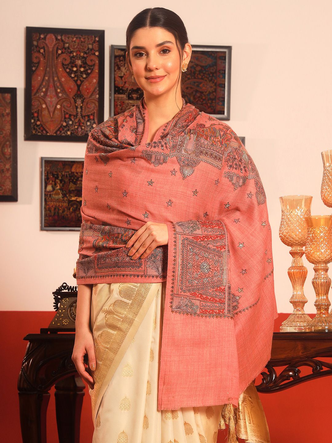 Dhiyona PA Paisley Embroidered Shawl