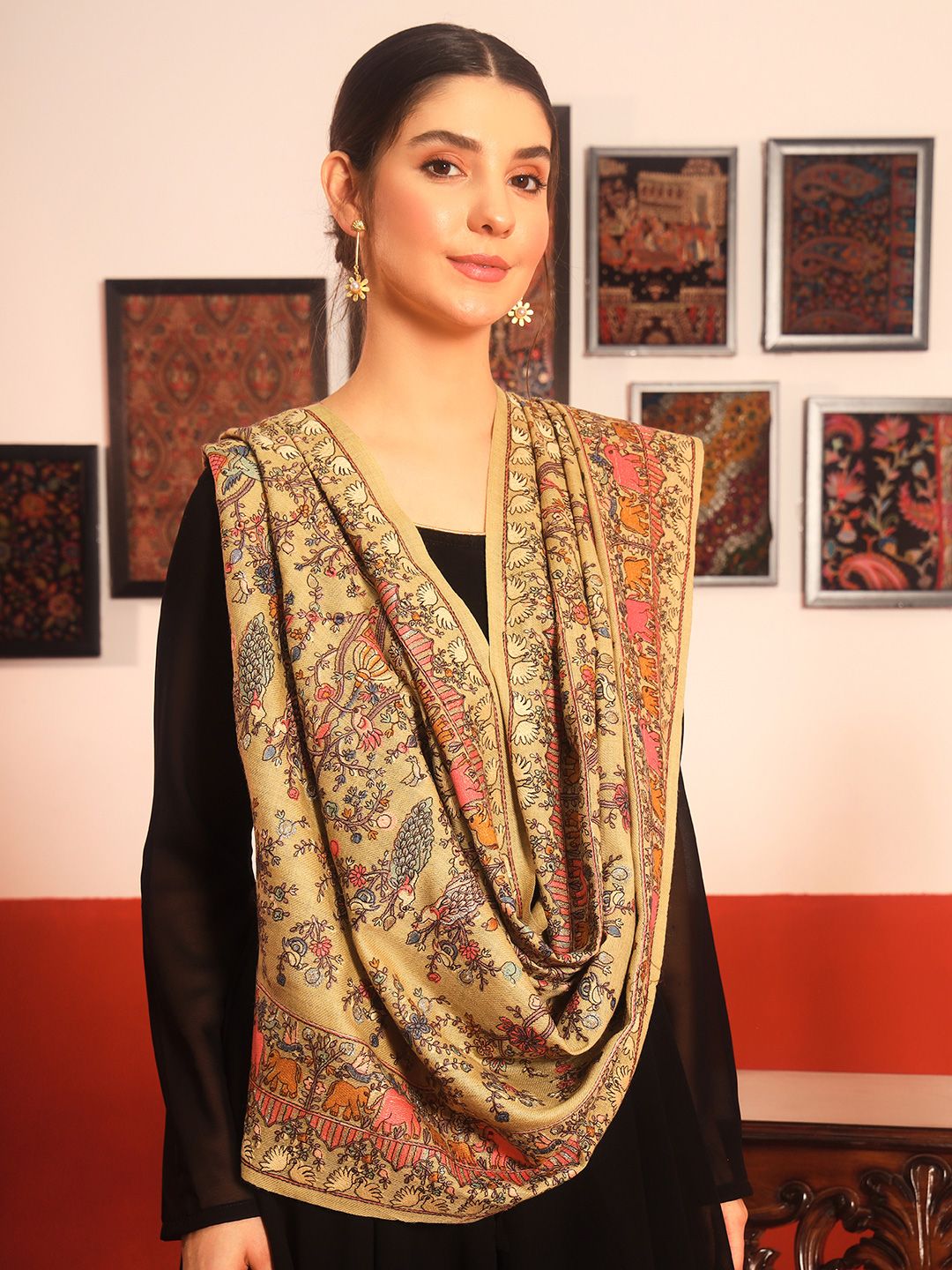 Dhiyona PA Paisley Embroidered Shawl