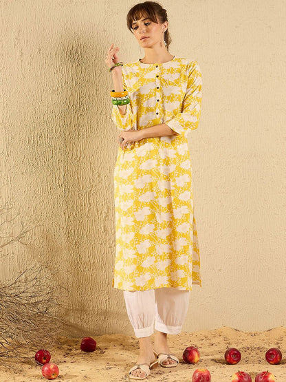 Dhiyona IE Women Yoke Design Flared Sleeves Kurta