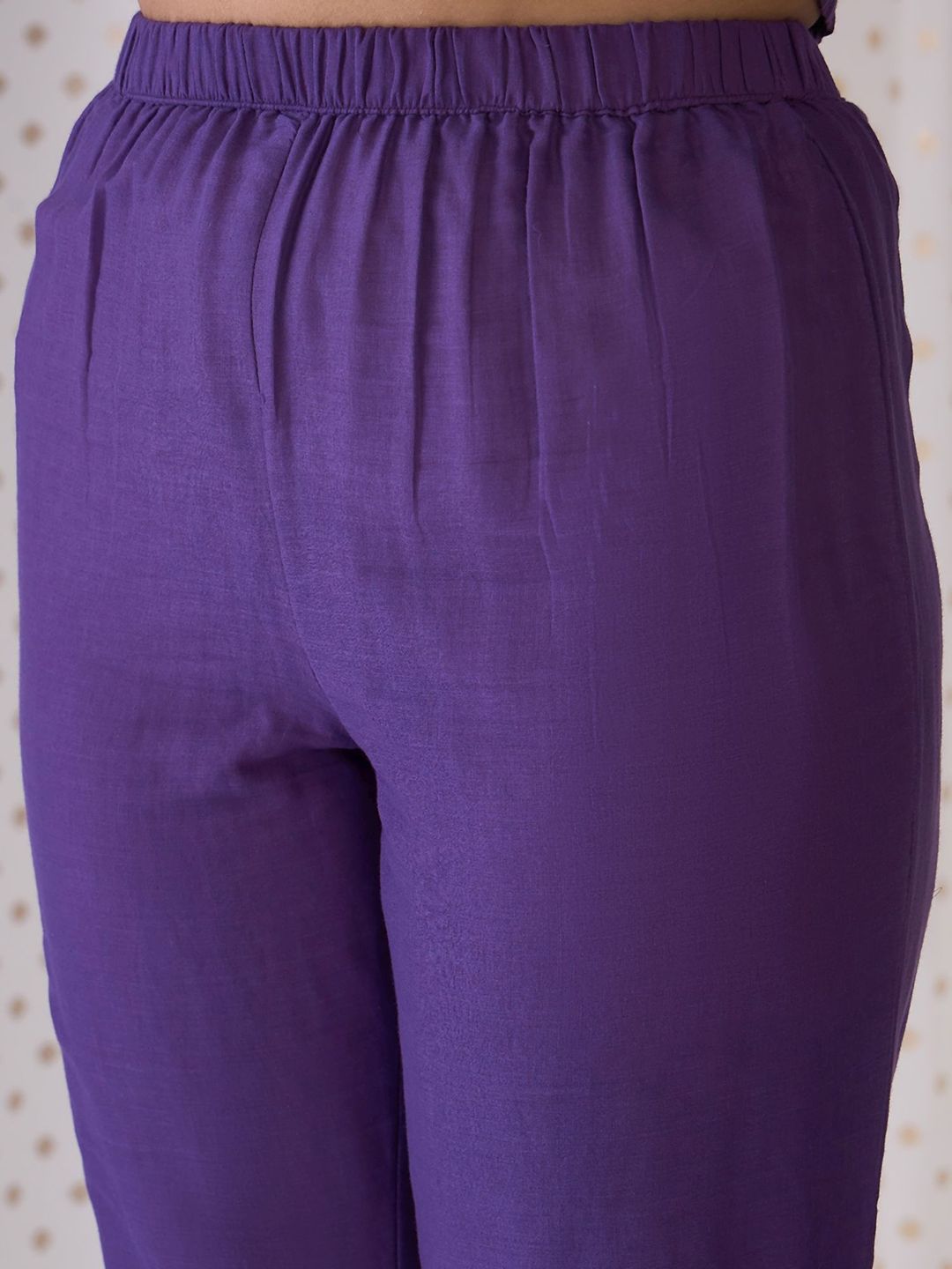 Ethnic Motifs Embroidered Pure Cotton A-Line Kurta Trousers & Dupatta