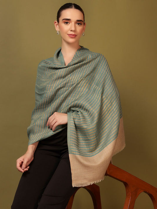 Dhiyona PA Striped Wool Reversible Shawl