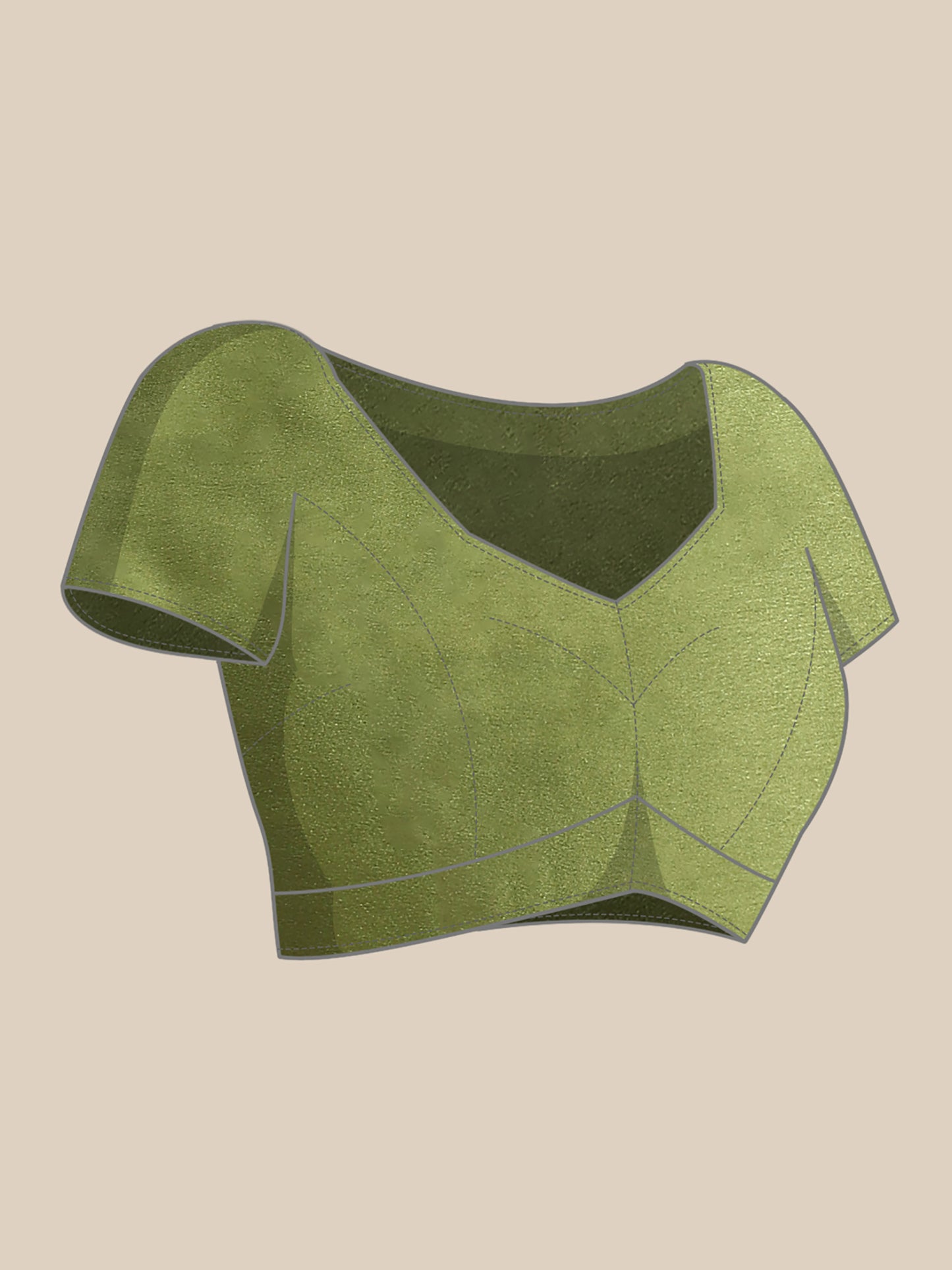 Women's Silk Blend Olive Embellished Celebrity Saree With Blouse Piece