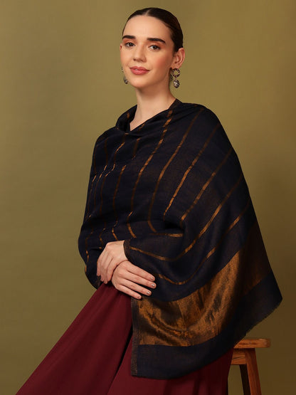 Dhiyona PA Striped Woven Design Woolen Shawl