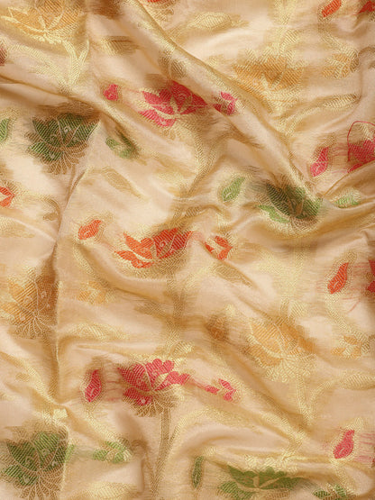 Dhiyona GR Women's Gulmohar Beige Organza Saree