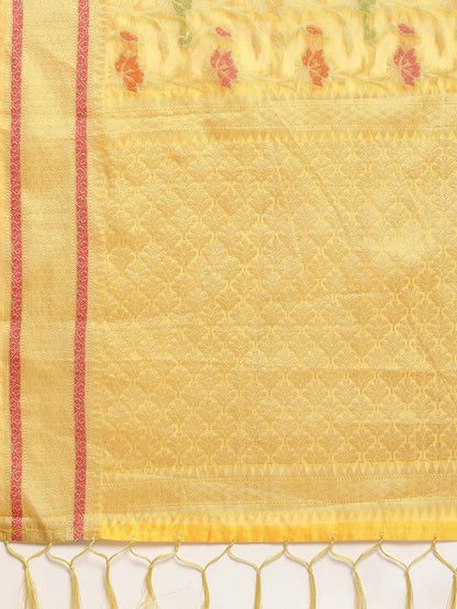 Dhiyona GR Women's Gulmohar Corn Yellow Organza Saree
