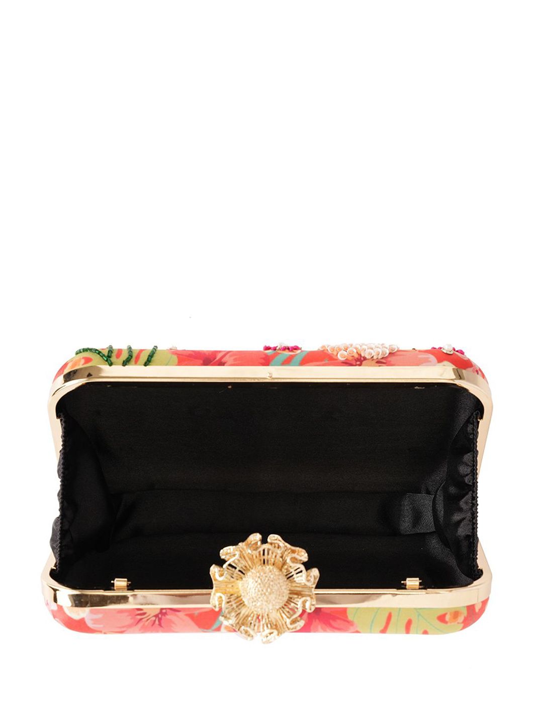 Dhiyona NR Floral Embroidered Clutch with Beaded Detail