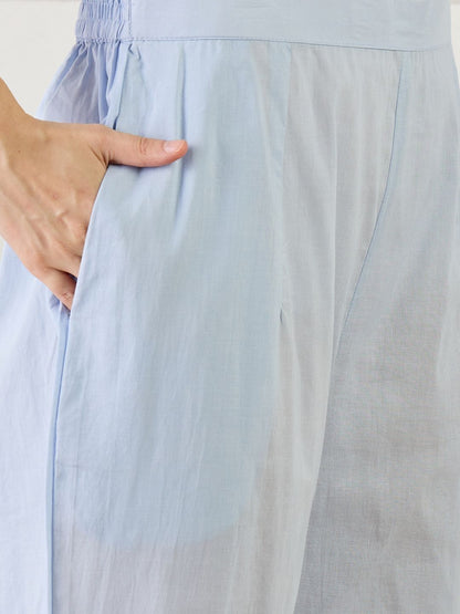 Women Floral Printed Regular Thread Work Linen Kurta with Trousers & With Dupatta