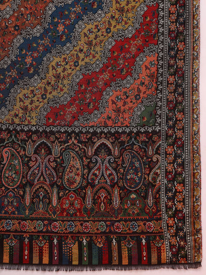 Dhiyona PA Libaas Floral Woven Design Kani Woolen Shawl