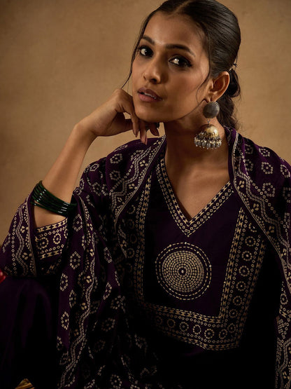 Floral Printed Pure Cotton Straight Kurta With Trousers & Dupatta