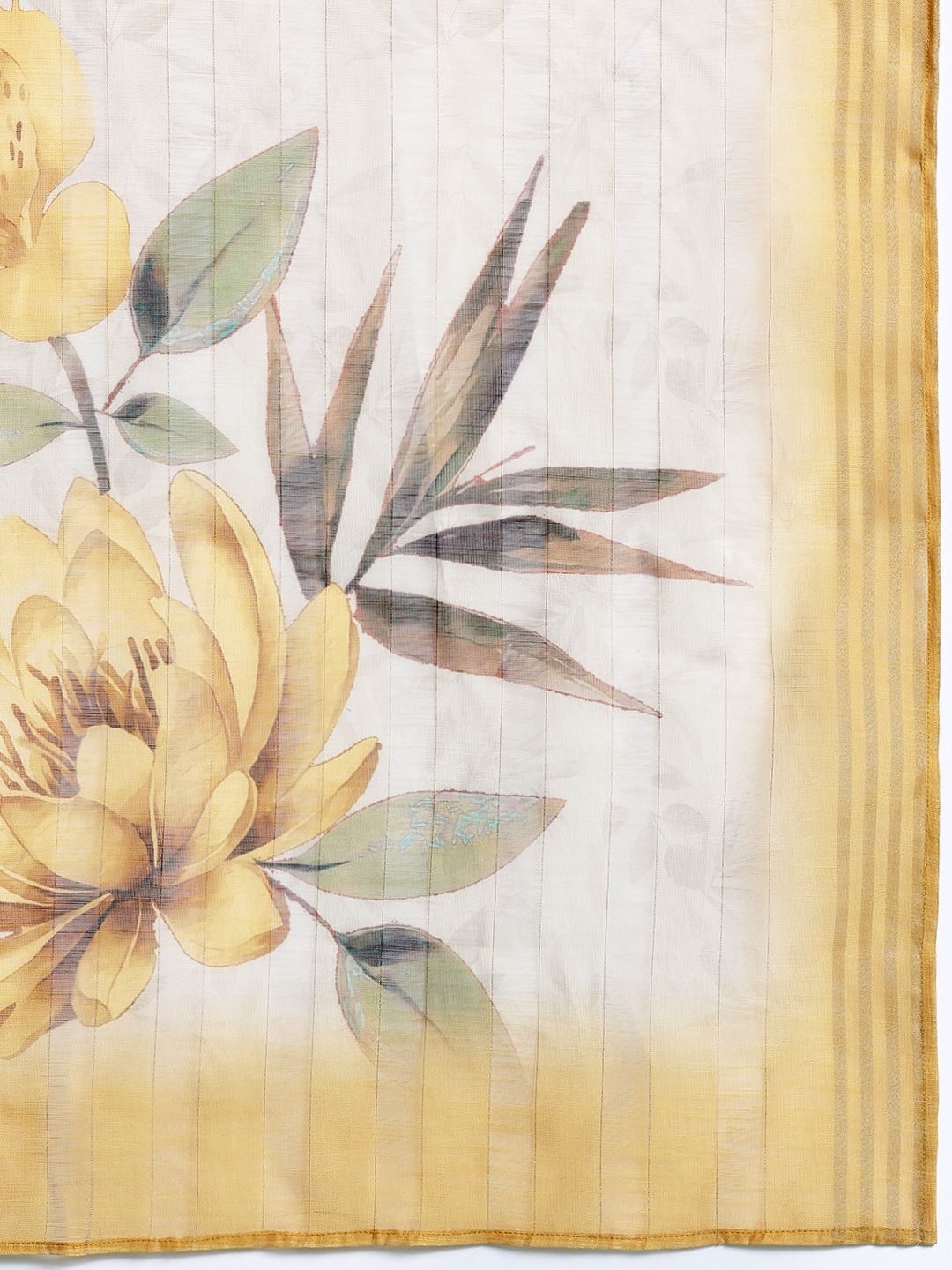 Plus Size Floral Print Regular Thread Work Kurta with Palazzos & Dupatta