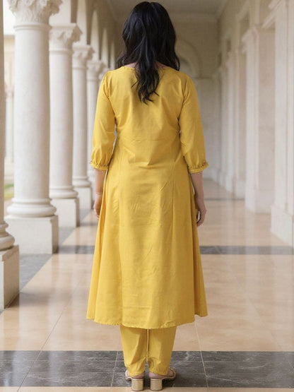 Women Ethnic Motifs Embroidered Empire Gotta Patti A-Line Kurta with Trouser