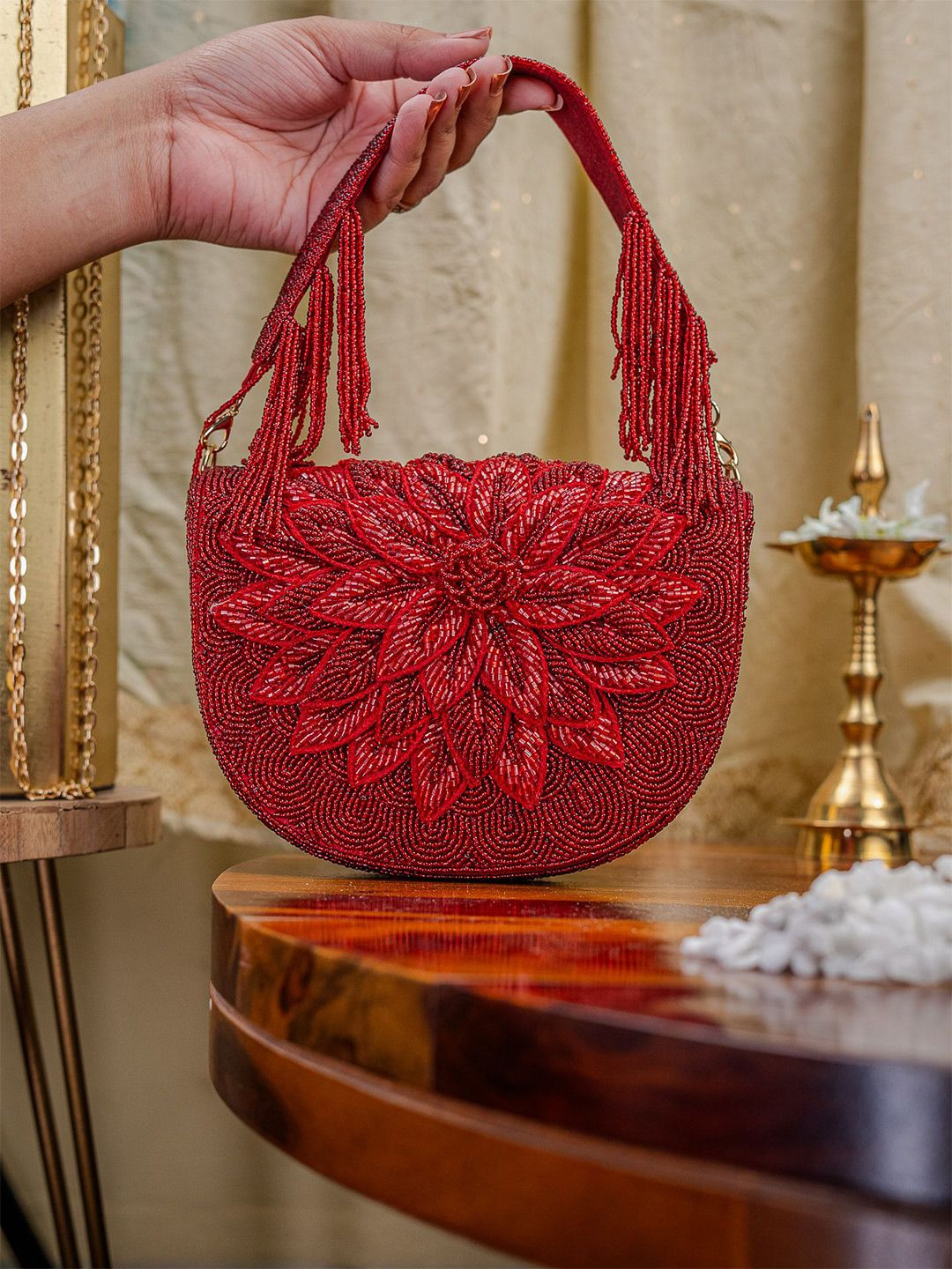 Dhiyona NR Embroidered Foldover Clutch