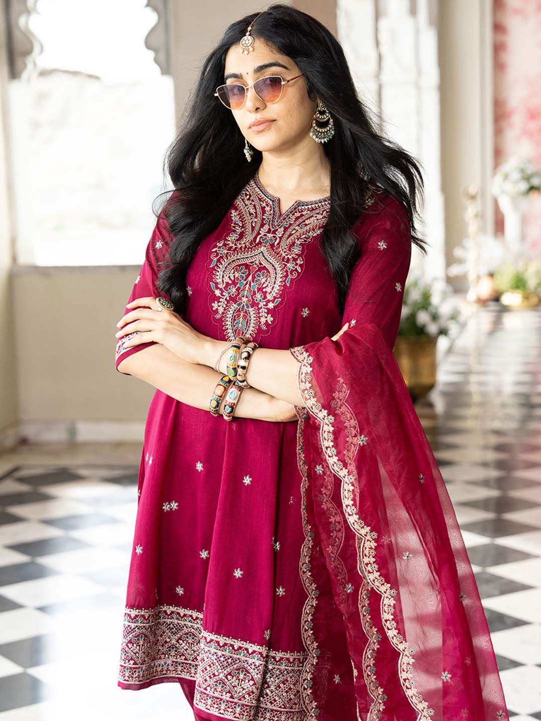 Dhiyona CH Embroidered A-line Kurta with Salwar