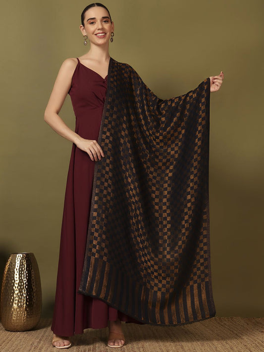 Dhiyona PA Checked Woven Design Shawl