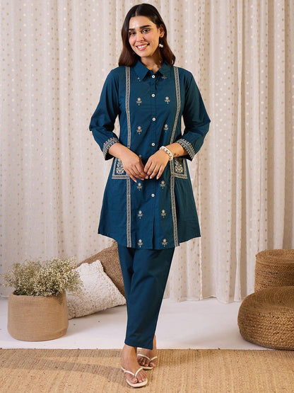 Dhiyona IE Embroidered Pure Cotton Tunic With Trousers
