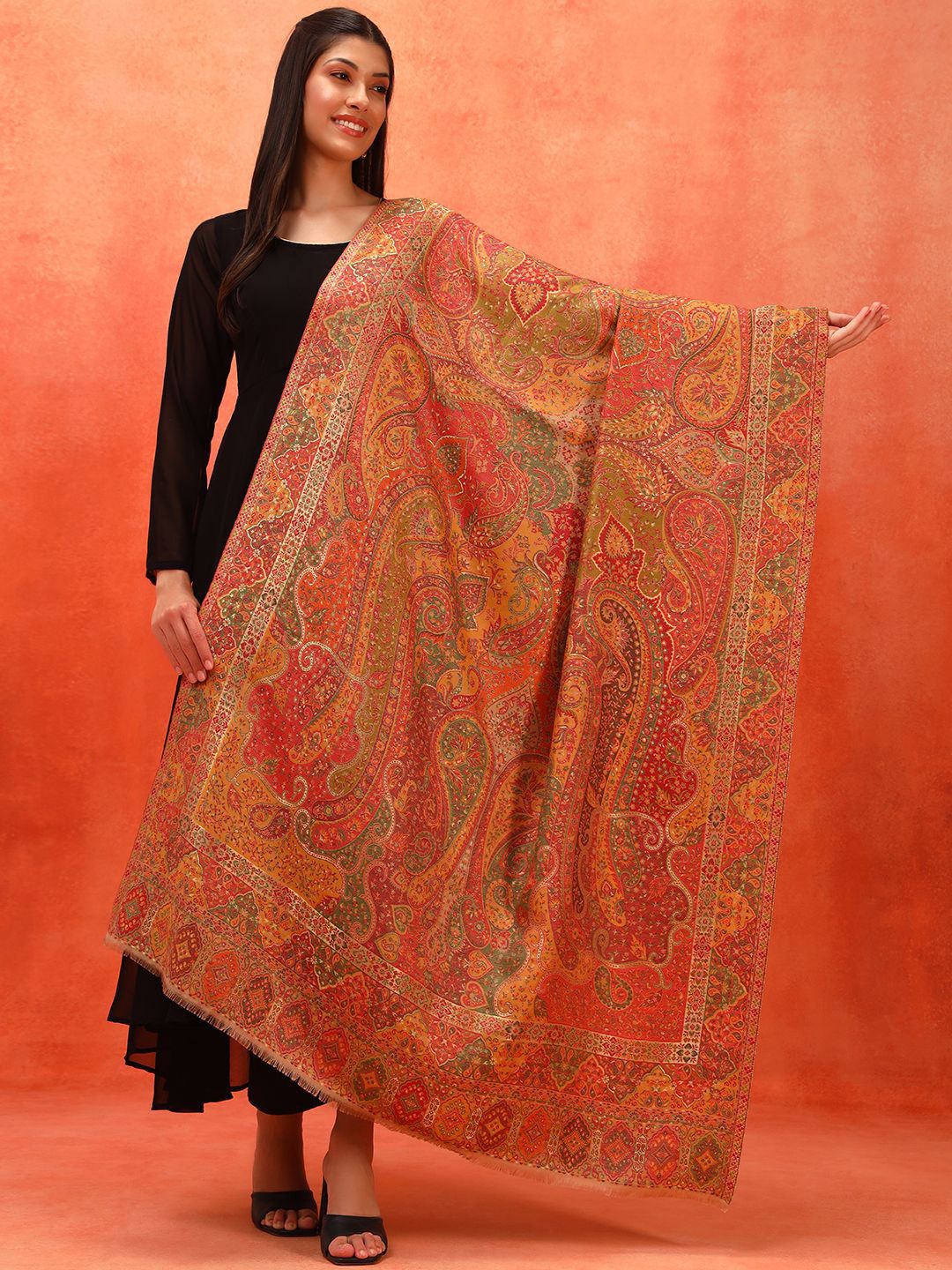 Dhiyona PA Paisley Woven Design Zarveen Zari Kaani Shawl