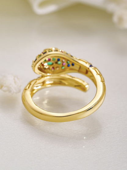 Dhiyona RJ Women's 22K Gold Plated Cubic Zirconia-Studded Adjustable Finger Ring