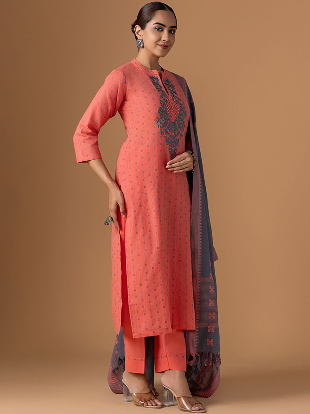 Dhiyona WP Women Jamdani Pure Cotton Suit Set