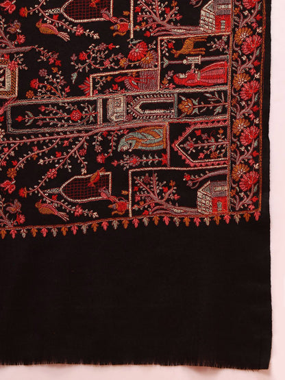 Dhiyona PA Arwina Pure Wool Ethnic Motifs Embroidered Shawl