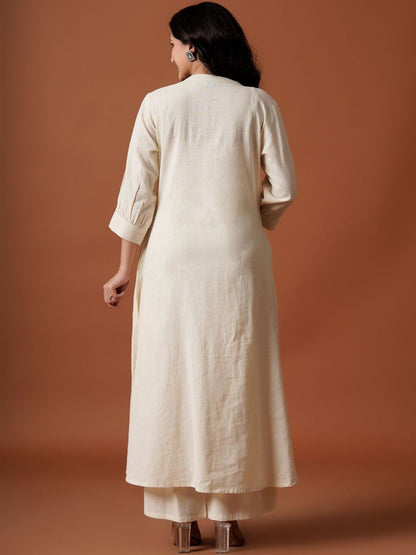 Women Ethnic Motifs Printed Regular Pure Cotton A-Line Kurta with Palazzos