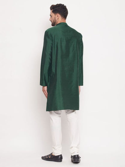Men's Gold Silk Blend Straight Kurta