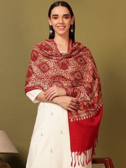 Dhiyona PA Paisley Embroidered Woolen Shawl