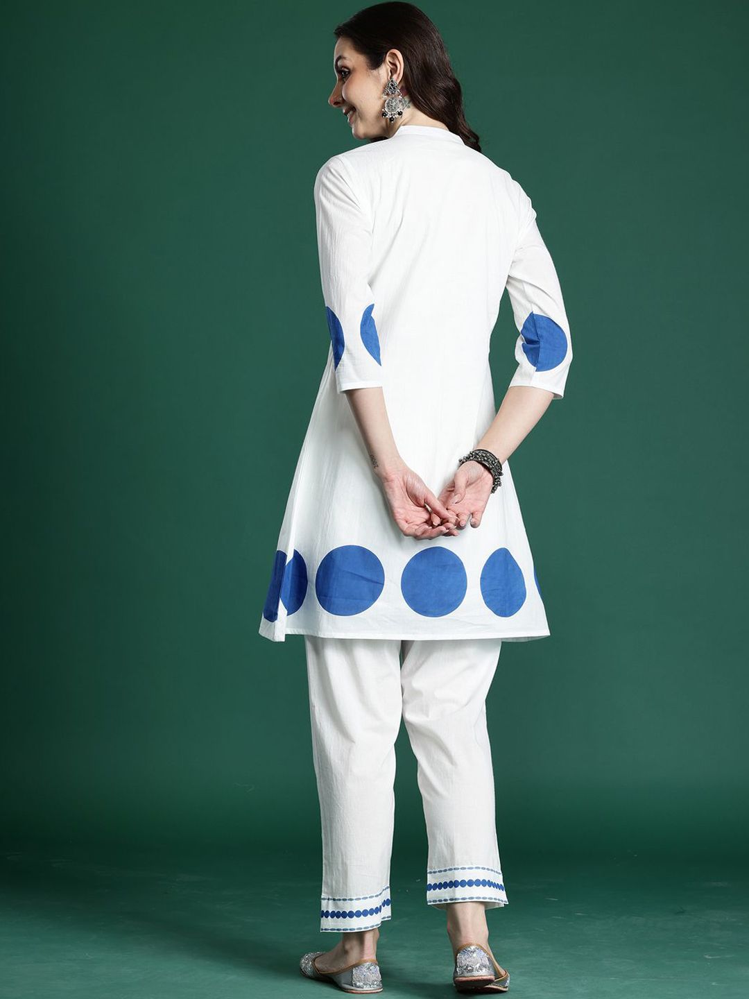 Dhiyona IE Printed Pure Cotton Tunic & Trouser Co-Ords Set