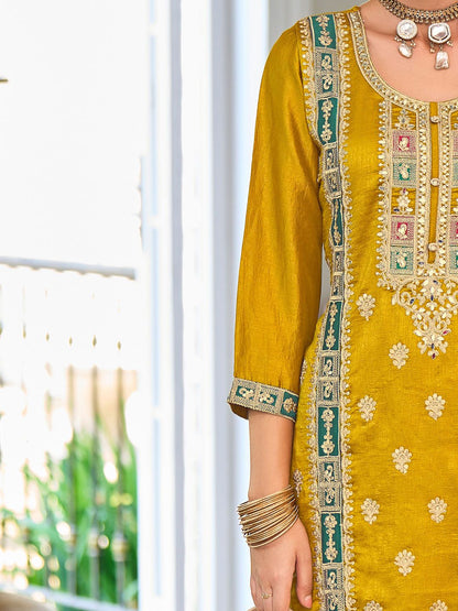 Women Ethnic Motifs Embroidered Kurta with Trousers & Dupatta