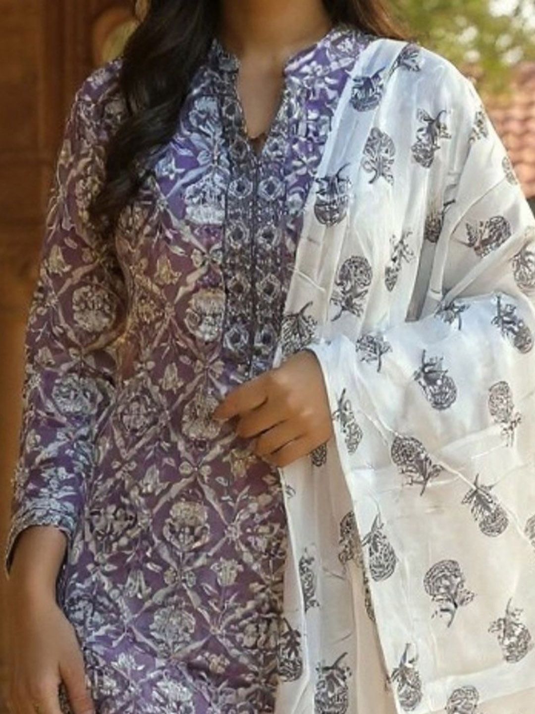 Women Ethnic Motifs Printed Cotton Kurta with Trousers & Dupatta